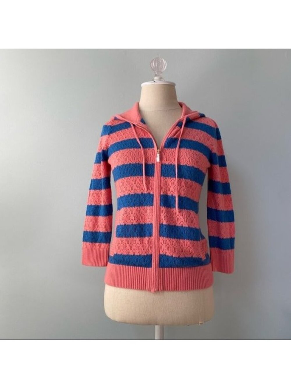 Juicy Couture Prepster Pointelle Stripe Hoodie